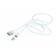 Gembird Cablexpert Magnetic USB Type-C kábel 1m, ezüst (CC-USB2-AMUCMM-1M) (CC-USB2-AMUCMM-1M)