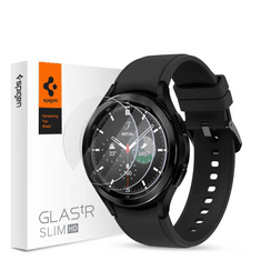 Spigen Samsung Galaxy Watch 4 Classic (42mm) SM-R880, Kijelzővédő fólia, ütésálló fólia (az íves részre is!), Tempered Glass (edzett üveg), Glastr Slim HD, Clear, 3 db / csomag (113206)