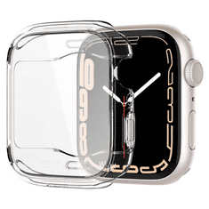 Spigen Apple Watch 7 (45mm), Szilikon védőkeret, ütésálló, szíj nélkül, Ultra Hybrid, átlátszó (112796)