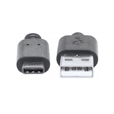 Manhattan USB 2.0 Type A - USB Type-C (USB-C) M/M 1m kábel fekete (353298) (353298)