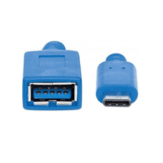 Manhattan USB 3.0 Type-A - USB 3.1 Type-C (USB-C) F/M 15cm kábel kék (353540) (353540)