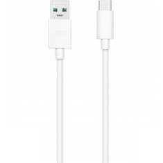 realme USB töltő- és adatkábel, USB Type-C, 100 cm, 65W, gyorstöltés, Realme, fehér, gyári (RS112221)