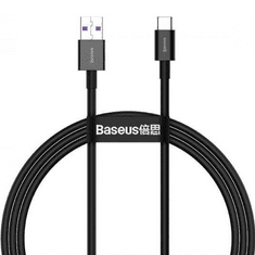 BASEUS USB töltő- és adatkábel, USB Type-C, 100 cm, 6000 mA, 66W, törésgátlóval, gyorstöltés, CATYS-01, fekete (RS104816)