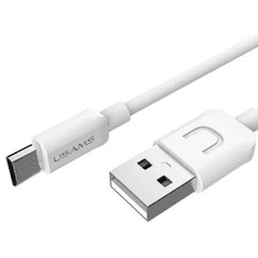 USAMS USB töltő- és adatkábel, microUSB, 100 cm, U-Turn, fehér, US-SJ098 (PSPM015711)