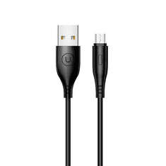 USAMS USB töltő- és adatkábel, microUSB, 100 cm, U18, fekete, US-SJ268 (PSPM020956)