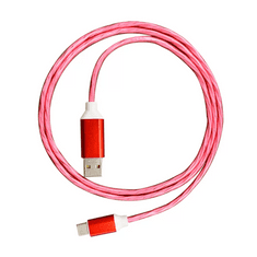 Platinet USB-C ledes világító Kábel piros 2A 1M (PUACL1R) (125772)