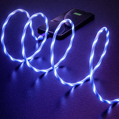 Platinet USB-C ledes világító Kábel kék 2A 1M (PUACL1BL) (125773)