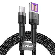 BASEUS Cafule USB-A - USB-C kábel QC 3.0 1m fekete-szürke (CATKLF-PG1) (CATKLF-PG1)