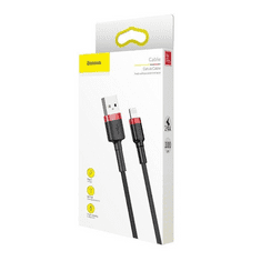 BASEUS Cafule USB-Lightning töltőkábel 0.5m fekete-piros (CALKLF-A19) (CALKLF-A19)