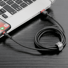 BASEUS Cafule USB-Lightning töltőkábel 0.5m fekete-piros (CALKLF-A19) (CALKLF-A19)