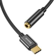 BASEUS L54 USB-C - 3,5mm-es jack audioadapter fekete (CATL54-01) (CATL54-01)