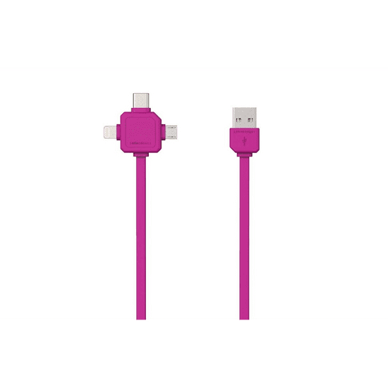 Allocacoc 3az1-ben USB kábel pink (9003PK/USBC15) (9003PK/USBC15)