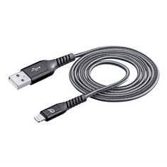 CellularLine adatkábel és töltő (USB - Lightning 8pin, kevlár borítás, gyorstöltés támogatás, MFI, 120cm) FEKETE (TETRACABMFI1MK) (TETRACABMFI1MK)