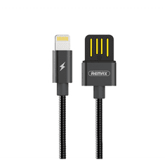REMAX Serpent adatkábel és töltő (USB - Type-C, gyorstöltés támogatás, 100cm, fémhatás) FEKETE (RC-080A_B) (RC-080A_B)