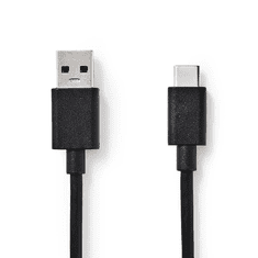 Nedis CCGB61600BK10 USB-C - USB-A töltő- és szinkronkábel 1m fekete dobozos (CCGB61600BK10)