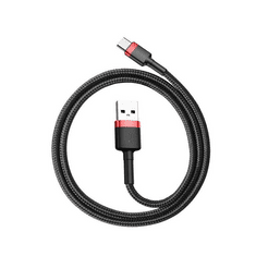 Baseus Cafule USB-A - USB-C töltőkábel 1m piros-fekete (CATKLF-B91)