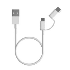 Xiaomi Mi 2-in-1 USB kábel USB A --> Micro USB -> Type C 100cm fehér (SJV4082TY / XMM2IN1USBTC100) (SJV4082TY)
