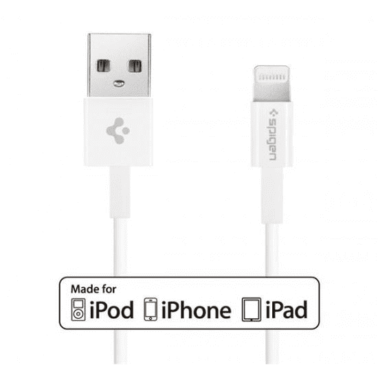 Spigen Essential C10LS Apple iPhone Lightning adatkábel fehér (SGP11575) (SGP11575)