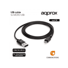 Approx USB2.0 - Micro USB kábel 1m (APPC38) (APPC38)