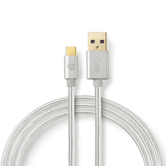 Nedis CCTB61600AL10 USB-C - USB-A töltő- és szinkronkábel 1m ezüst (CCTB61600AL10)