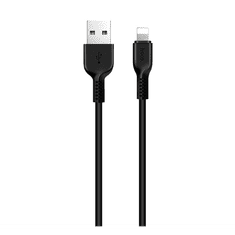 Hoco X20 adatkábel és töltő (USB - lightning 8pin, gyorstöltés támogatás, 100cm, törésgátló) FEKETE (X20_LIGHT_1M_B) (X20_LIGHT_1M_B)