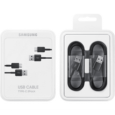 SAMSUNG adatkábel és töltő 2db (USB - Type-C, gyorstöltés támogatás, 150cm) FEKETE (EP-DG930MBE) (EP-DG930MBE)
