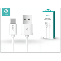 Devia Smart USB - USB Type-C 2.0 adat- és töltőkábel 1m fehér (ST993405) (ST993405)