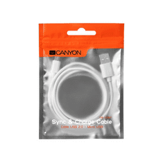 Canyon CNE-USBM1W Micro USB - USB 2.0 adat/töltőkábel 1m fehér (CNE-USBM1W)
