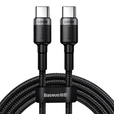 BASEUS Cafule USB-C - USB-C kábel QC 3.0 2m szürke-fekete (CATKLF-ALG1) (CATKLF-ALG1)