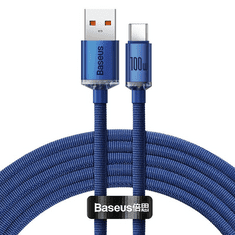 BASEUS Crystal Shine USB-A - USB-C kábel 5A 1.2m kék (CAJY000403) (CAJY000403)