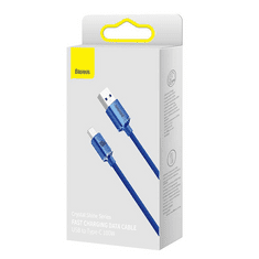 BASEUS Crystal Shine USB-A - USB-C kábel 5A 1.2m kék (CAJY000403) (CAJY000403)