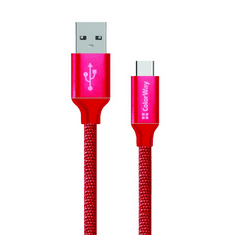 ColorWay USB-A - Type-C kábel 1m piros (CW-CBUC003-RD) (CW-CBUC003-RD)