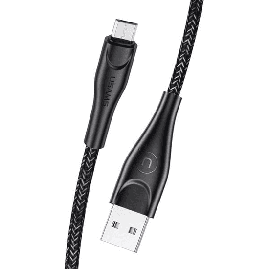 USAMS SJ396USB01 Micro-USB adat és töltő kábel 2m, fekete (1324422) (6958444983561)