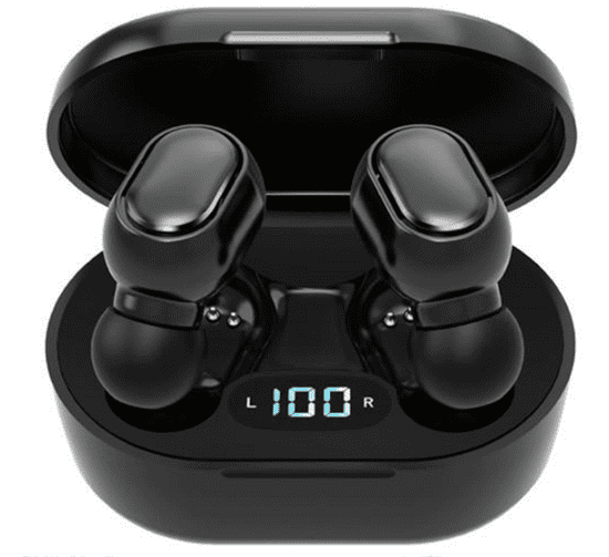 MXM E6S vezeték nélküli fülhallgató Bluetooth 5.0-el és újratölthető tokkal Fekete
