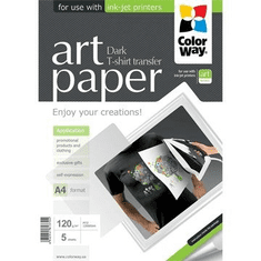 ColorWay Fotópapír ART series pólóra vasalható fólia (sötét) 120 g A4 5 lap (PTD120005A4) (PTD120005A4)