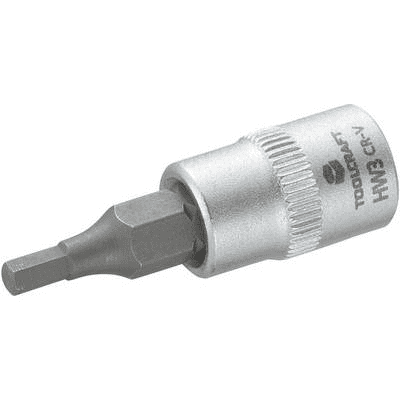 Toolcraft Dugókulcs betét 6,3 mm (1/4) 3 mm-es belsőkulcsnyílású hatlapú bittel, 37 mm, (816068)