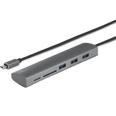 Renkforce 3+2 Port USB 3.1 hub Beépített SD kártyaolvasóval, Alumínium házzal Ezüst (RF-3374948)