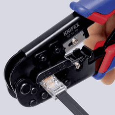 Knipex Racsnis moduláris krimpelő, UTP, telefon csatlakozó krimpelő RJ 45, RJ11/12 97 51 10 (97 51 10)