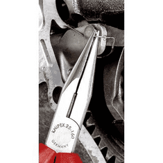 Knipex Fél-kerek csőrű fogó vágóéllel (Rádiófogó) 160 mm, hegyes, lapos pofa, 25 01 160 (25 01 160)