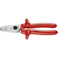 Knipex VDE kábelolló kettős vágóéllel 200 mm, vágóérték: O 20 mm, 95 17 200 (95 17 200)