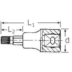 STAHLWILLE 54 X M 10 03060010 Sokszög (XZN) Dugókulcs bit betét M10 1/2 (12,5 mm) (03060010)