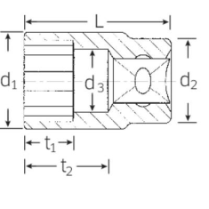 STAHLWILLE 50 10 03010010 Külső hatlap Dugókulcs betét 10 mm 1/2 (12,5 mm) (03010010)