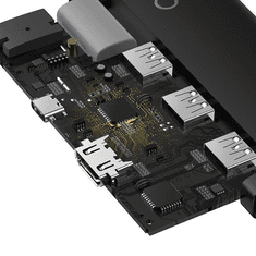 BASEUS Lite 5in1 USB-C --> 3x USB 3.0 + USB-C + HDMI hub fekete (WKQX040001) (WKQX040001)