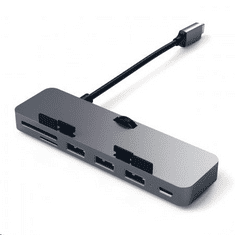 Satechi Aluminum TYPE-C CLAMP PRO Hub (3x USB 3.0,MicroSD) asztroszürke (ST-TCIMHM) (ST-TCIMHM)
