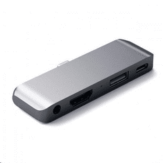 Satechi Aluminium TYPE-C Mobile Pro Hub (HDMI 4k,1x Jack 3mm,1x USB-A,1x USB-C) asztroszürke (ST-TCMPHM) (ST-TCMPHM)