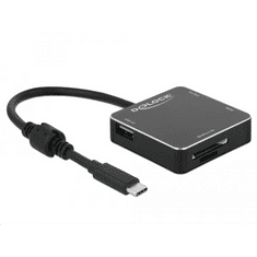 DELOCK 3 portos USB 3.1 Gen 1 Hub + kártyaolvasó (64045) (64045)