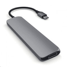 Satechi Aluminum SLIM TYPE-C MultiPort Adapter (HDMI 4K,PassThroughCharging,2x USB 3.0) asztroszürke (ST-CMAM) (ST-CMAM)