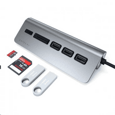 Satechi Aluminium TYPE-C USB Hub (3x USB 3.0,MicroSD) asztroszürke (ST-TCHCRM) (ST-TCHCRM)