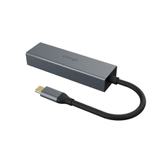 Akasa 3 portos USB Hub + Ethernet szürke (AK-CBCA20-18BK) (AK-CBCA20-18BK)