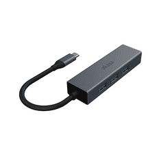 Akasa 3 portos USB Hub + Ethernet szürke (AK-CBCA20-18BK) (AK-CBCA20-18BK)